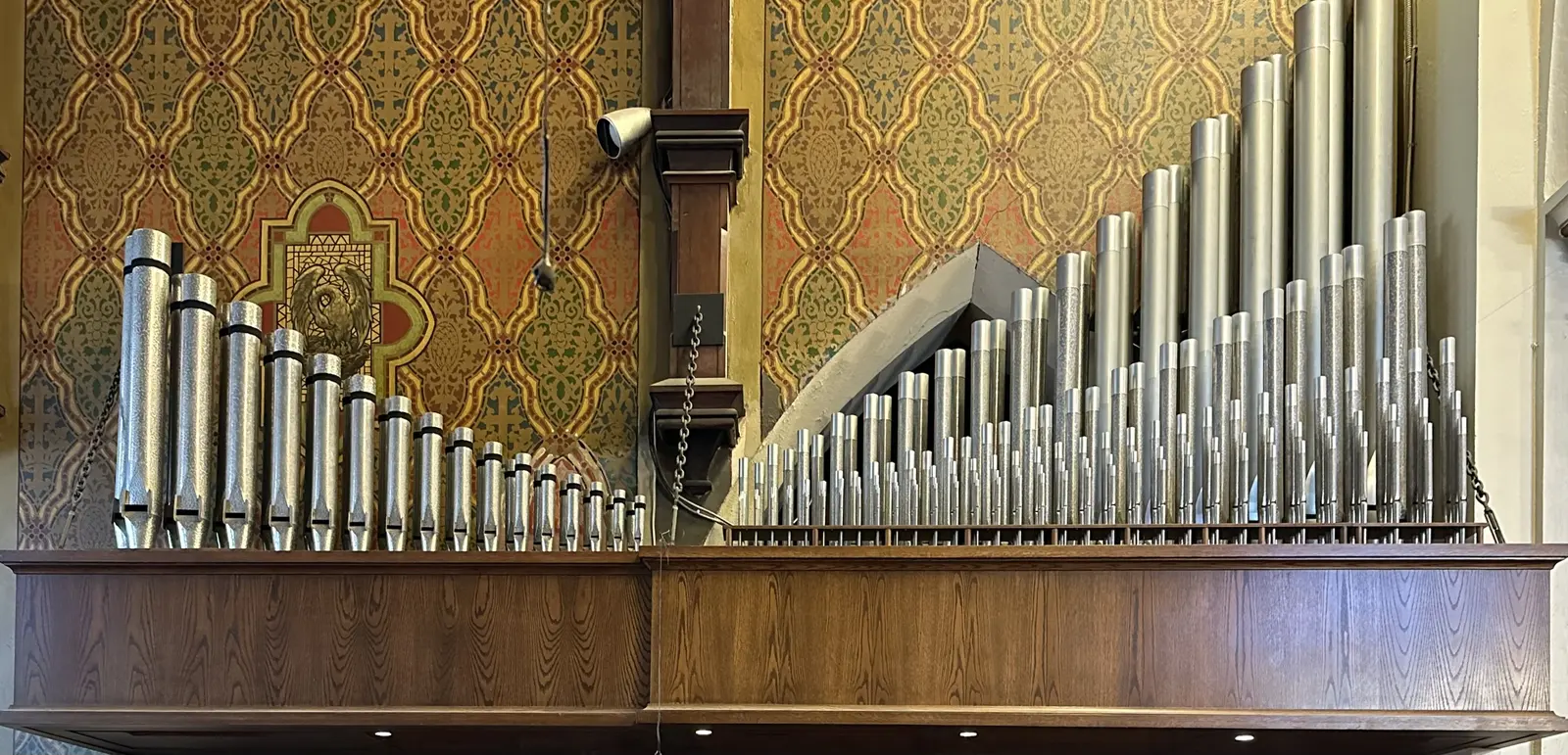 Pipe organ inside the church