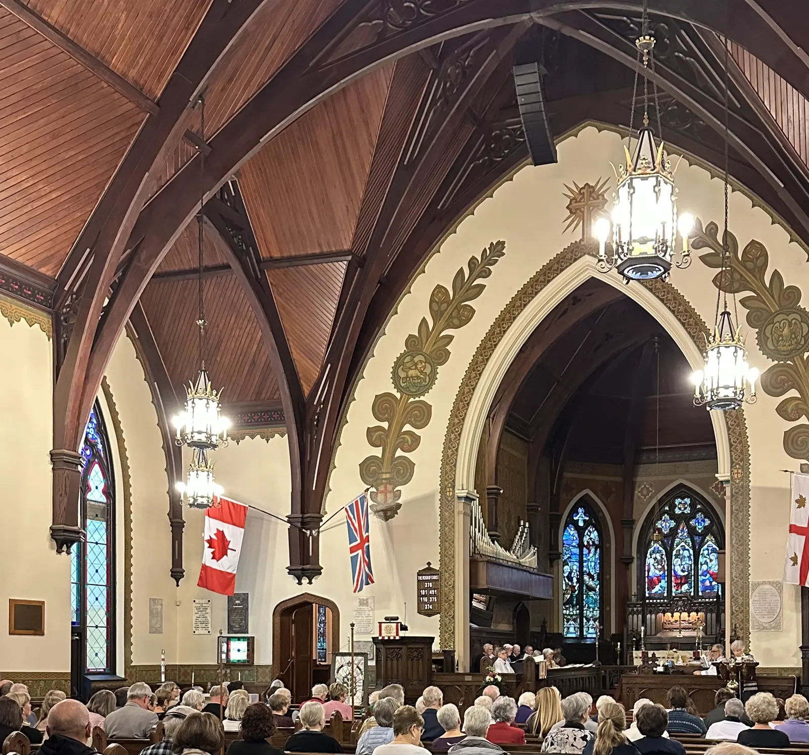Congregation gathered inside St Michael and All Angels