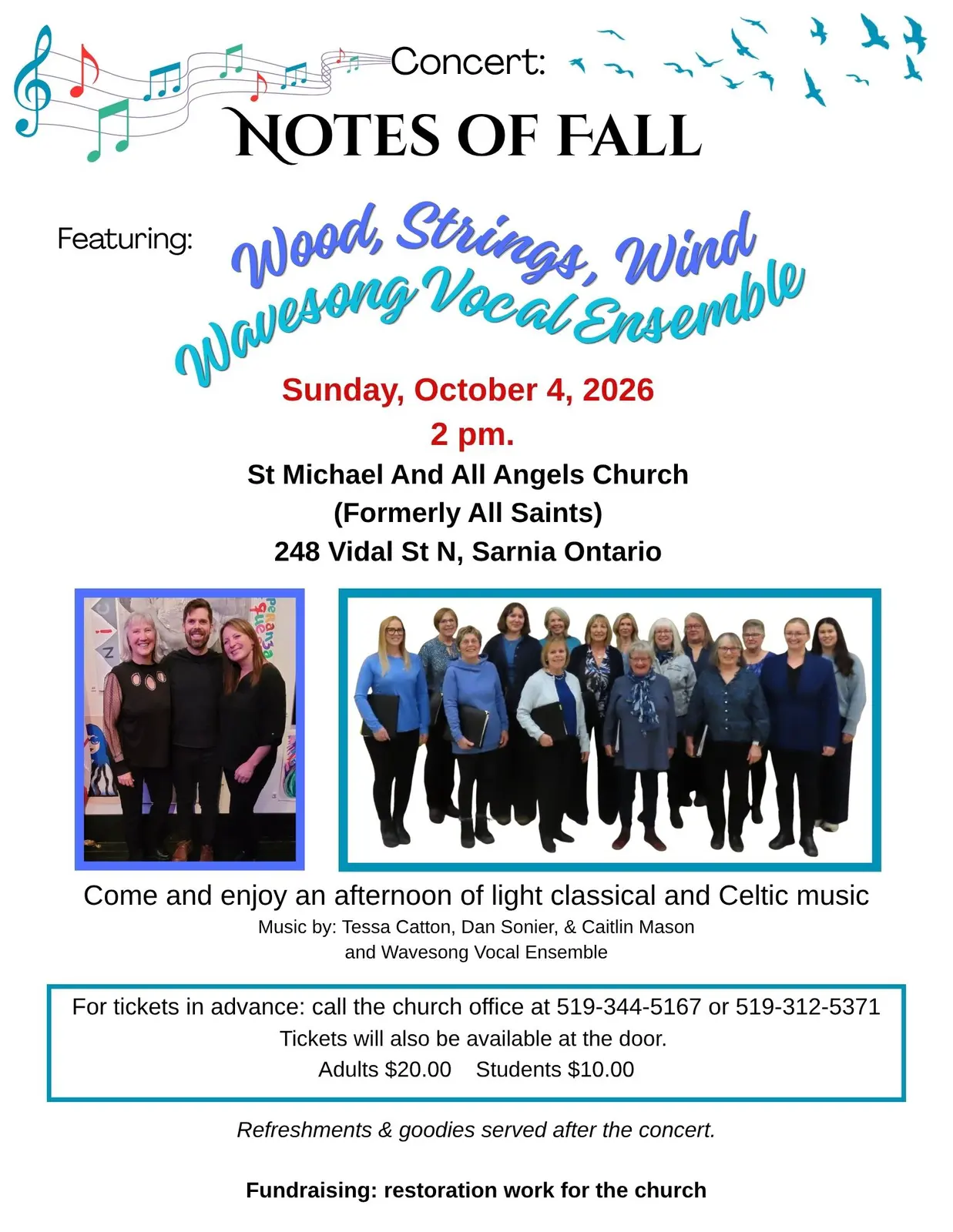 Poster for the parish concert